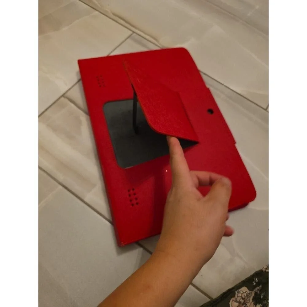Bluetooth Tablet Keyboard Folio Case Red Model KBT13 Wireless QWERTY Slim F1